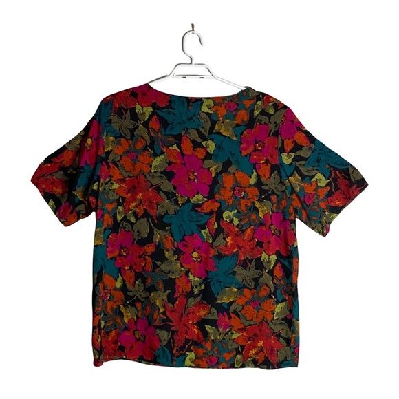 Odyssey Women's Vintage Floral Sheer Short Sleeve Top - Picture 6 of 6